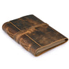 Leather Journal Writing Notebook - Lined Paper 300 Kraft Pages, Rustic Brown - Handmade Genuine Leather Bound Daily Notepad for Men & Women</p>