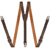 Leather Suspenders for Men & Women Adjustable Y-Back Braces with Snaps Vintage Classic Style for Any Occasion