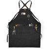 Chef Aprons for Men Women with Large Pockets, Cotton Canvas Cross Back Adjustable Work Apron, Size M to XXL