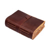 Leather Village rust deckle edge diary