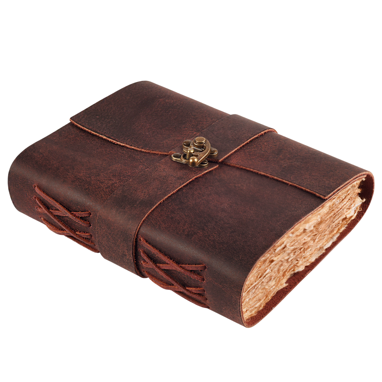 Top Lock Leather Journal - Fuchsia