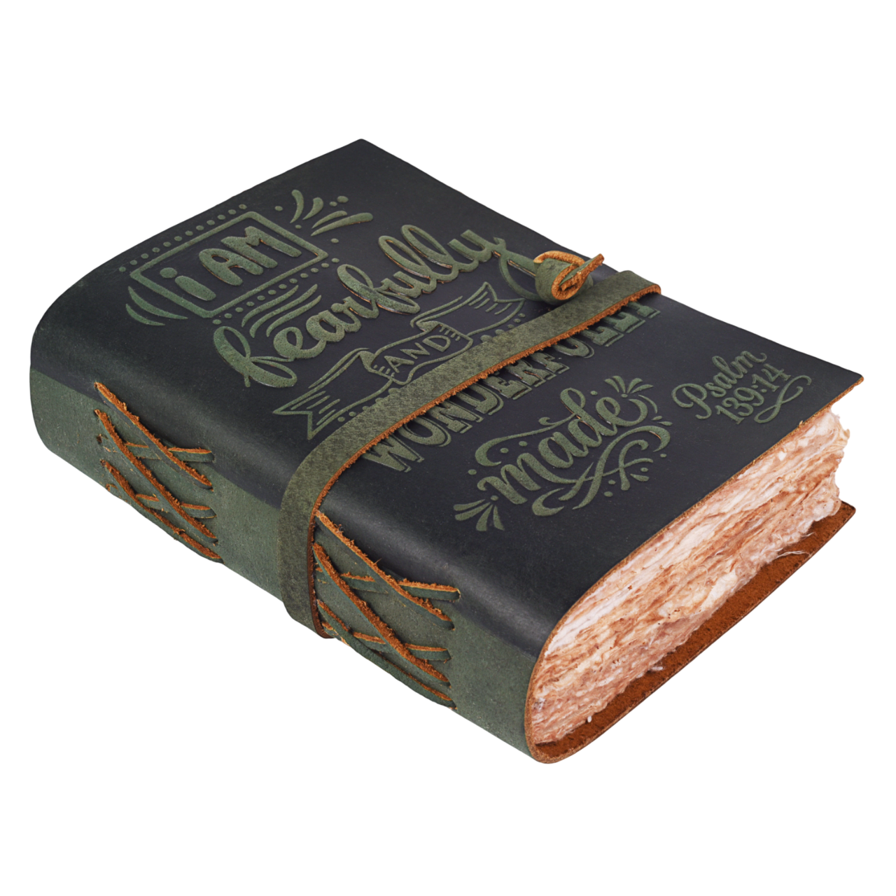 Handmade Leather Bound Bible Journal for Men & Women – Green