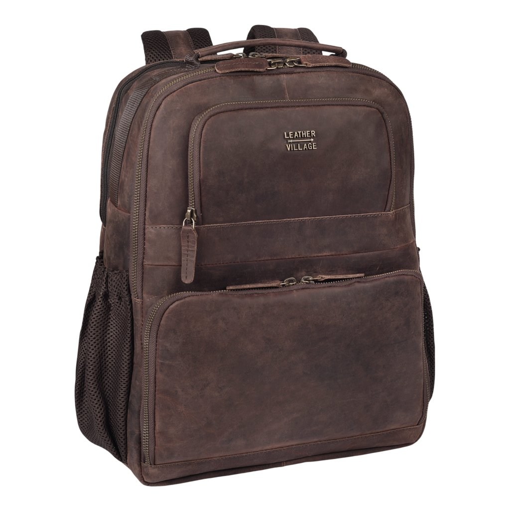 Vintage Leather Laptop Backpack Sandal Travel Bag