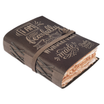 Leather Bound Handmade Christian Journal - Grey