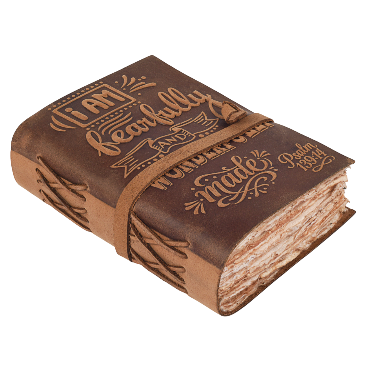 Leather Bound Handmade Christian Bible Journal - Crust