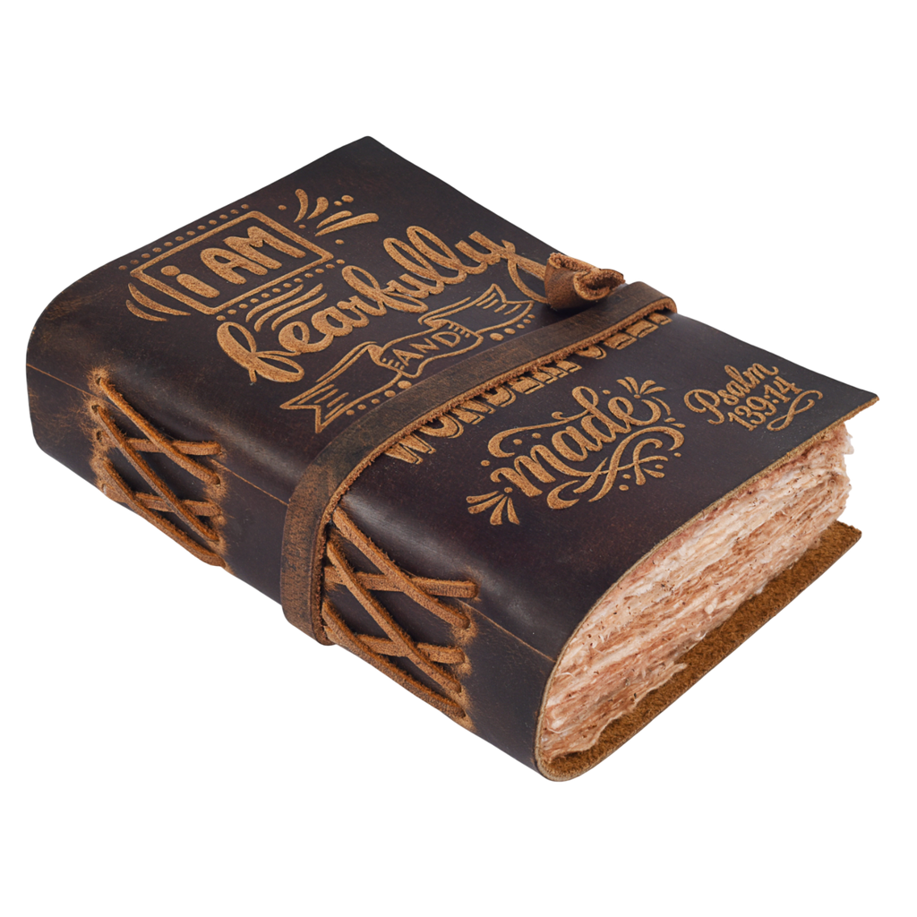 Leather Bound Handmade Christian Bible Journal - Brown