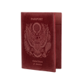 Leather Village red leather passport holder cover travel wallet