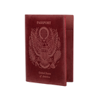 Leather Village red leather passport holder cover travel wallet