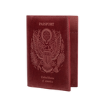 Leather Passport Holder Cover - Fuchsia