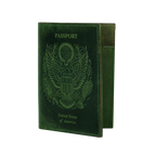 Leather Village green leather passport holder cover travel wallet