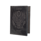 Leather Village black leather passport holder cover travel wallet