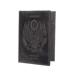 Leather Passport Holder Cover - Grey
