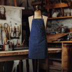 Canvas Cross-Back Work Apron for Men - Blue