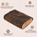 Top Lock Leather Journal -KHW