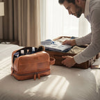 Genuine Leather Village leather travel bag for shaving and accessories