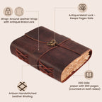 Top Lock Leather Journal - Fuchsia