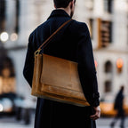 Handmade Vintage Leather Messenger Bag - Tan