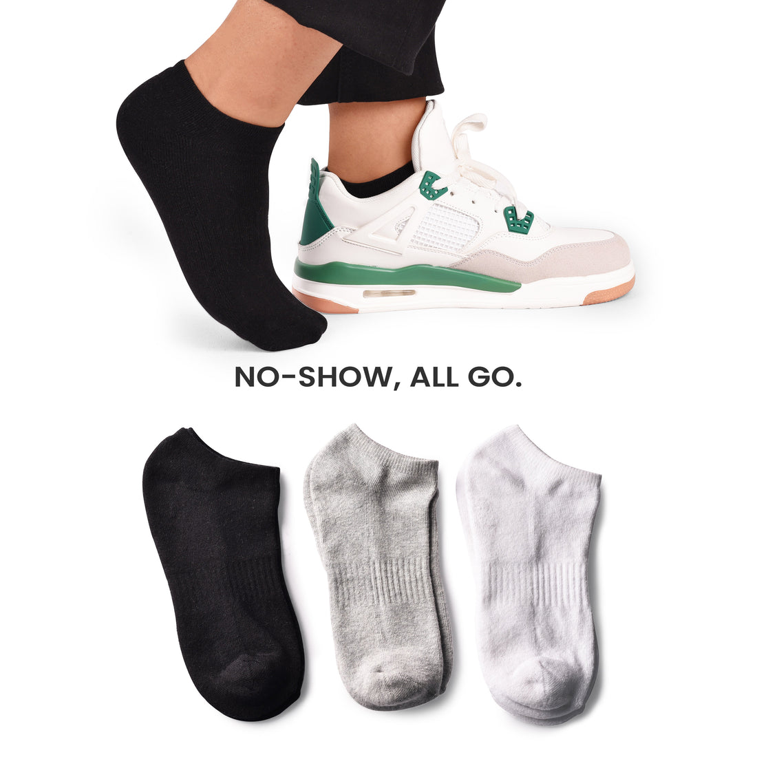 No Show Socks for Men & Women - Stylish Cotton Comfort Running Socks- Low Cut Ankle Length Anti Slip Socks Pack of 6