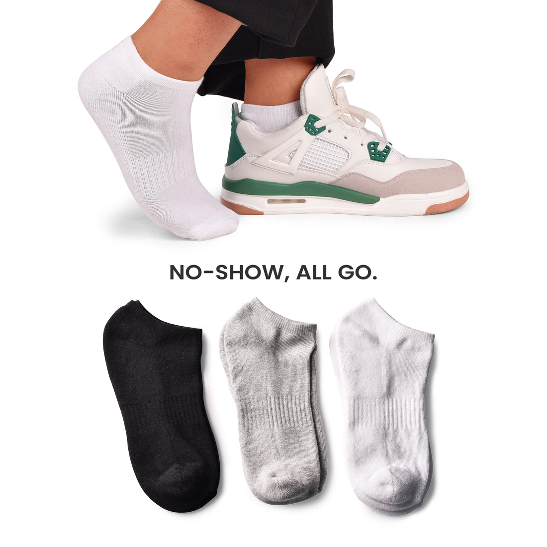 No Show Socks for Men & Women - Stylish Cotton Comfort Running Socks- Low Cut Ankle Length Anti Slip Socks Pack of 6