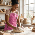 Canvas Cross-Back Work Apron for Men - Pink