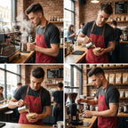 Canvas Cross-Back Work Apron for Men - Red