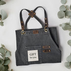 Canvas Cross-Back Work Apron for Men - Grey