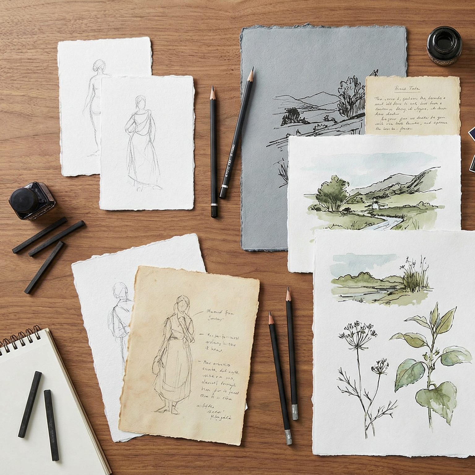Leather Village white archival quality watercolor paper sheets