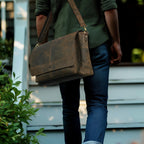 Handmade Vintage Leather Messenger Bag - Brown Leather Village