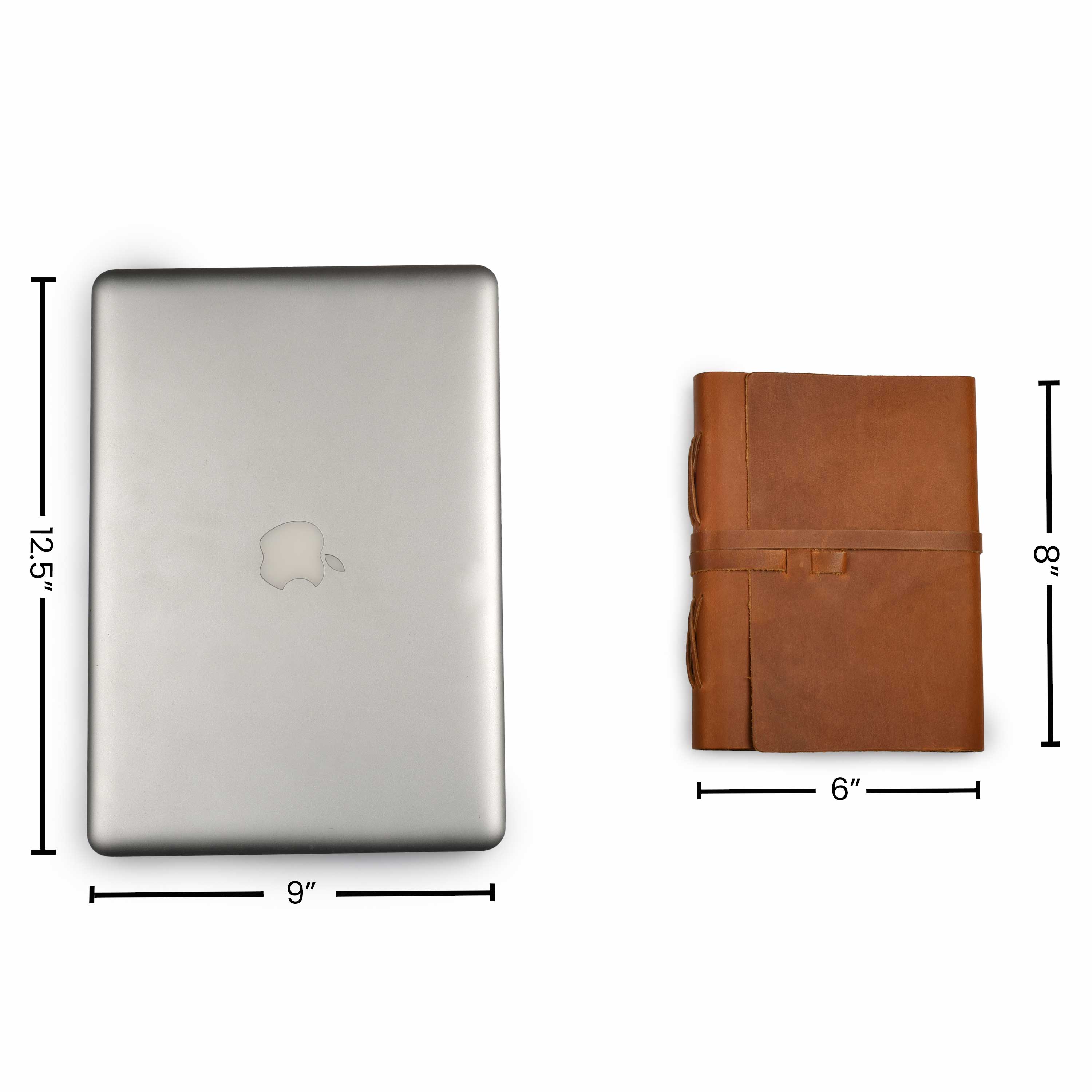 Leather Journal Writing Notebook - Lined Paper 300 Kraft Pages, Rustic Brown - Handmade Genuine Leather Bound Daily Notepad for Men &amp; Women</p>