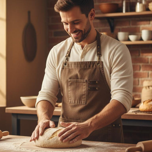 Leather Village canvas cross back apron for kitchen work use