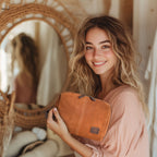 Travel Makeup Bag for Women – Large Capacity Suede Leather Cosmetic Pouch with Handle, Inner Pockets & Wide Opening – Flat Open Toiletry Organizer for Travel & Daily Use