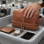 Durable Leather Village leather toiletry organizer for business travel essentials