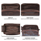 Cherry Leather Toiletry Bag for Travel