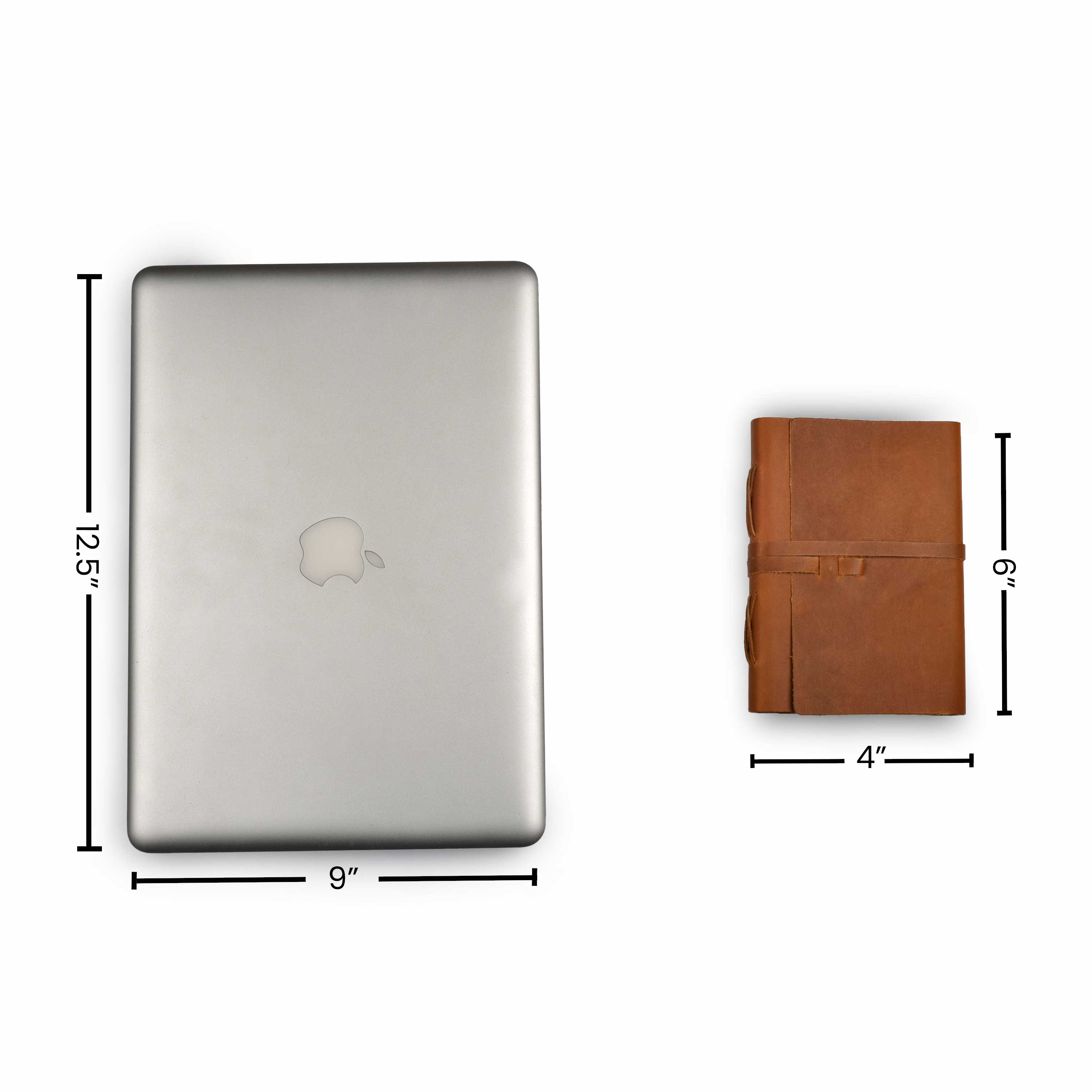 Leather Journal Writing Notebook - Lined Paper 300 Kraft Pages, Rustic Brown - Handmade Genuine Leather Bound Daily Notepad for Men &amp; Women</p>