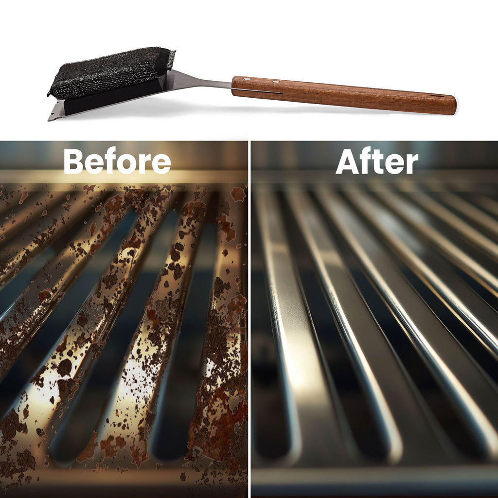 Grill Scrubber for Barbecue with Replaceable Scrubber Head Dhampooh
