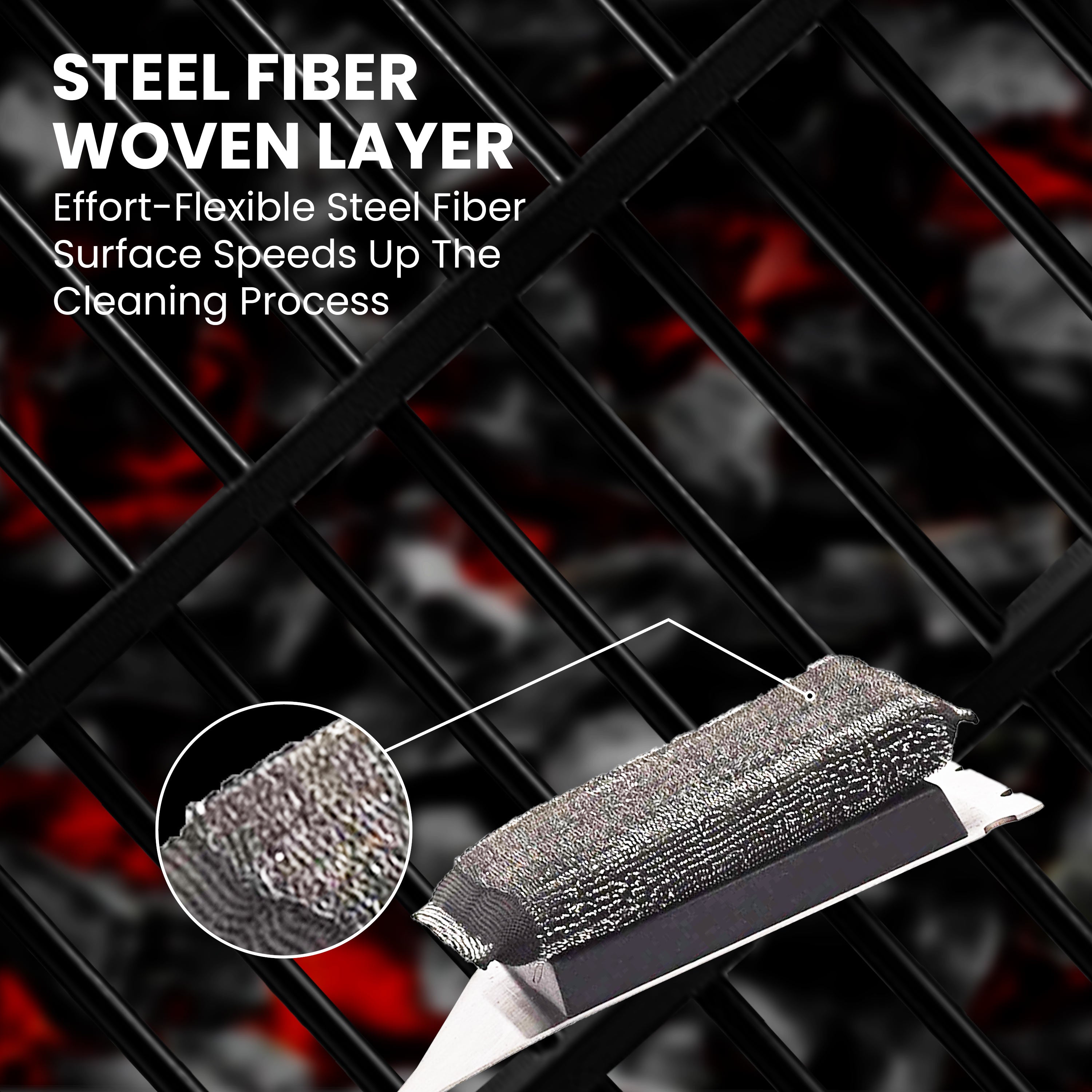 Grill Scrubber for Barbecue with Replaceable Scrubber Head Dhampooh