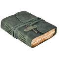 Leather Bound Journal with Antique Key- Aqua
