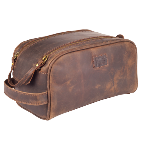 Distressed Brown Leather Toiletry Bag for Travel Distressed Brown Leather Toiletry Bag for Travel