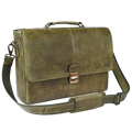 Leather Messenger Bag for Men & Women - Olive