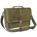Leather Messenger Bag for Men & Women - Olive