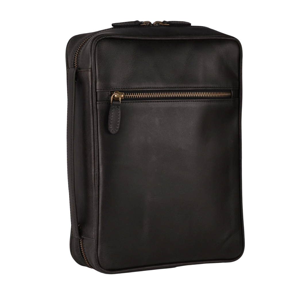 Black Leather Bible Cover with Zipper - Protective Bible Case