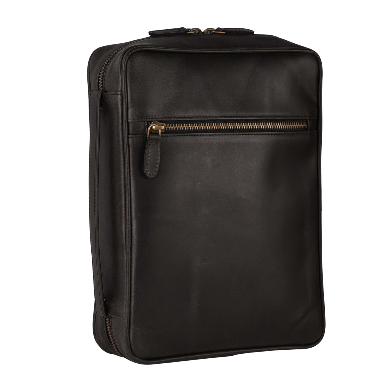 Black Leather Bible Cover with Zipper - Protective Bible Case