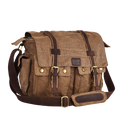Canvas Messenger Shoulder Bag - Tan