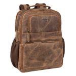 Vintage Leather Laptop Backpack Tan Travel Bag