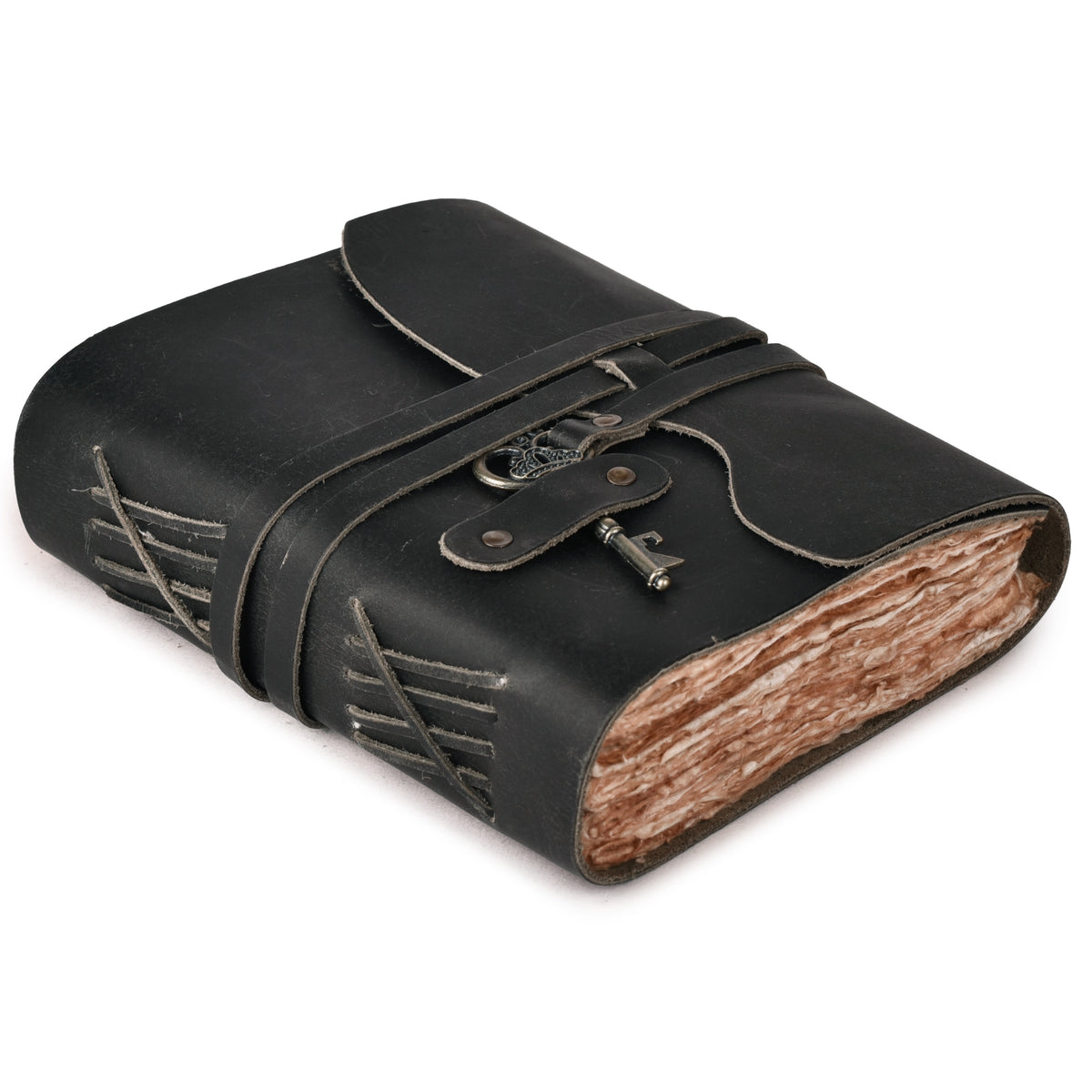 HANDCRAFTED VINTAGE LEATHER JOURNAL WITH ANTIQUE KEY - BOOK OF SHADOWS JOURNAL FOR MEN & WOMEN