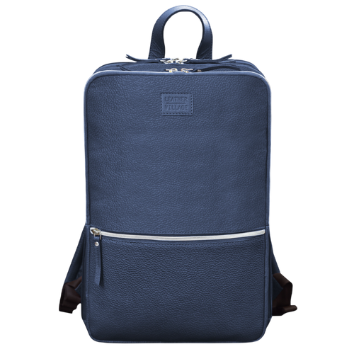 Leather Village blue genuine leather office backpack bag