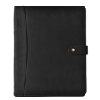Leather Village carbon black leather padfolio organizer folder