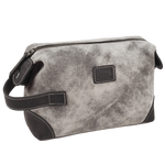 Leather Vintage Travel Toiletry Bag - Grey