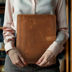 Leather Village carbon fiber leather business padfolio case