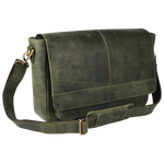 Handmade Vintage Leather Messenger Bag - Olive